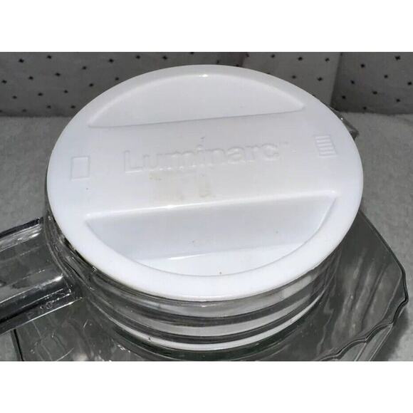 Luminarc Ribbed Glass Water Juice Refrigerator Pitcher W/ Handle & Lid - Picture 2 of 6